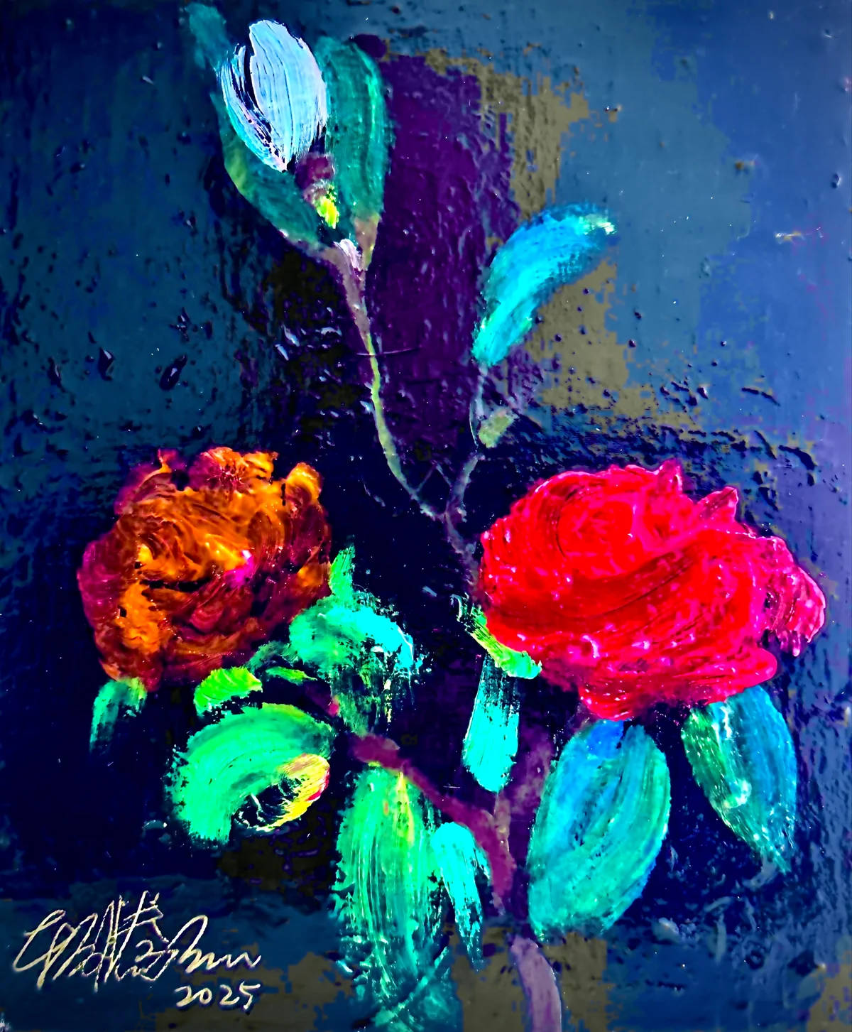花季系列 - 布面油画 23×18cm