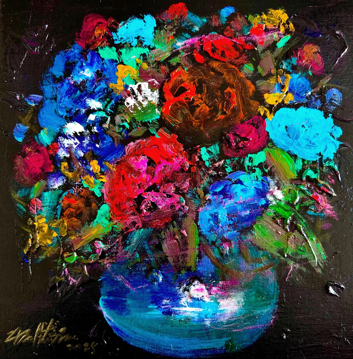 花季系列 - 木板油画 30×25cm