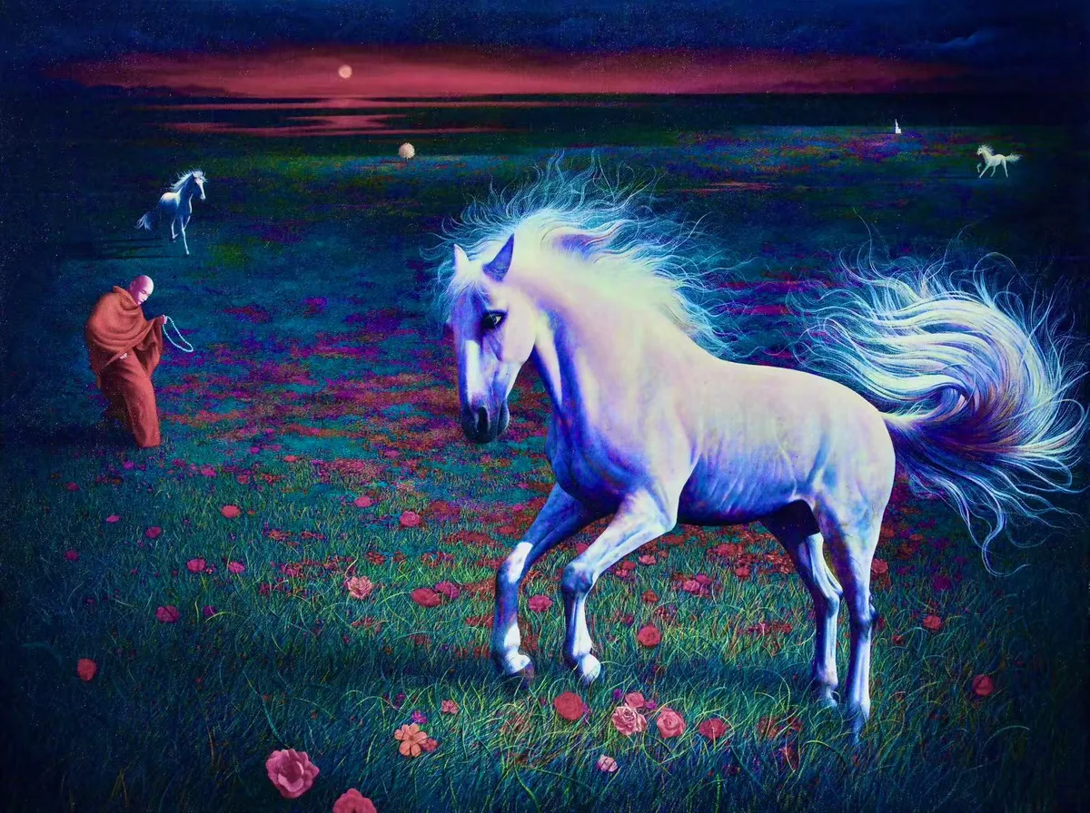 受惊 - 布面油画